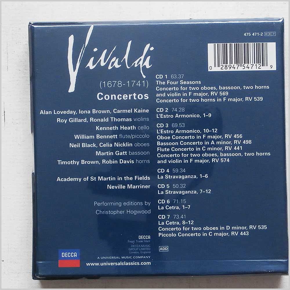 Vivaldi: Le quattro Stagioni. L'Estro Armonico. La Stravaganza. La Cetra