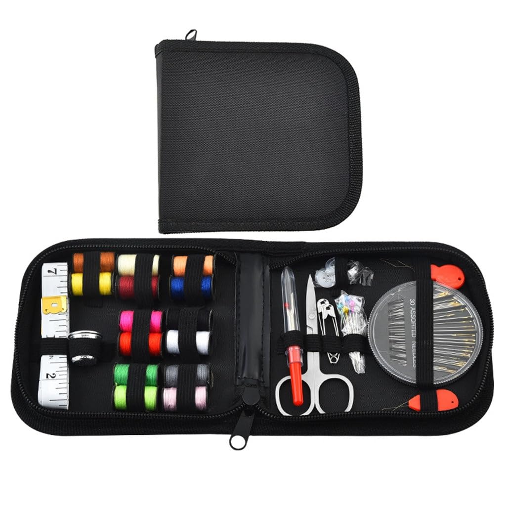 JFDBGU Bolsa de costura portátil for el hogar, Kit de costura de viaje multifuncional, juego de 70 piezas, herramientas de reparación de costura