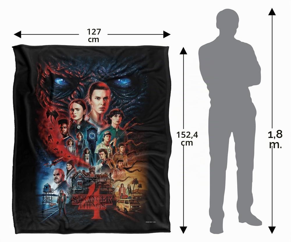 Stranger Things Creel House Season Four Coperta super morbida al tatto setoso – 152 x 127 cm
