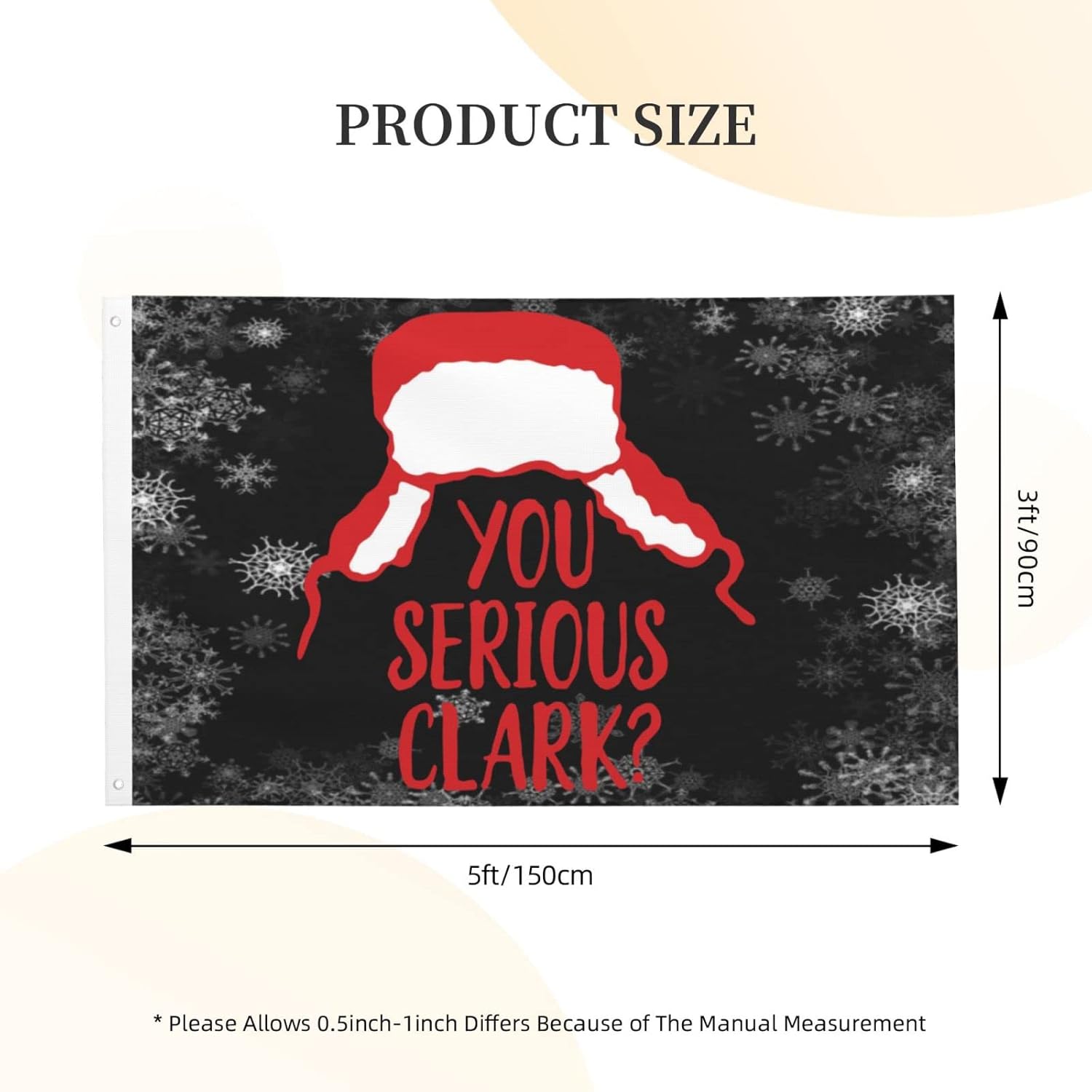 You Serious Clark Flag Merry Christmas Flags Unique Flag Christmas Garden Flag Wall Art For Porch 3x5 Ft, You Serious Clark Tapestry For Office - Image 3