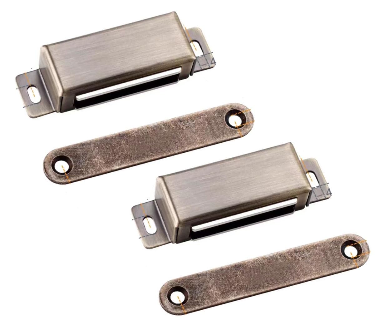 Tpdrkowjx A Door Catch, Push Opener,Cupboard Latch,2 Pack Magnetic Catches Latches,Cabinet Magnets Rv For Wardrobe Room Kitchen (Color : Size L)(,L)