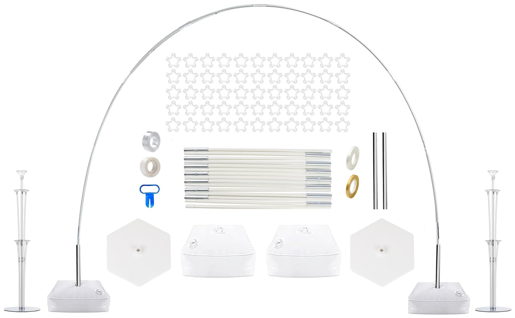 PILIN Kit arco di palloncini riutilizzabile Arco di palloncini bianco 2,3x3,2M regolabile per matrimoni, lauree, compleanni, decorazioni di Natale