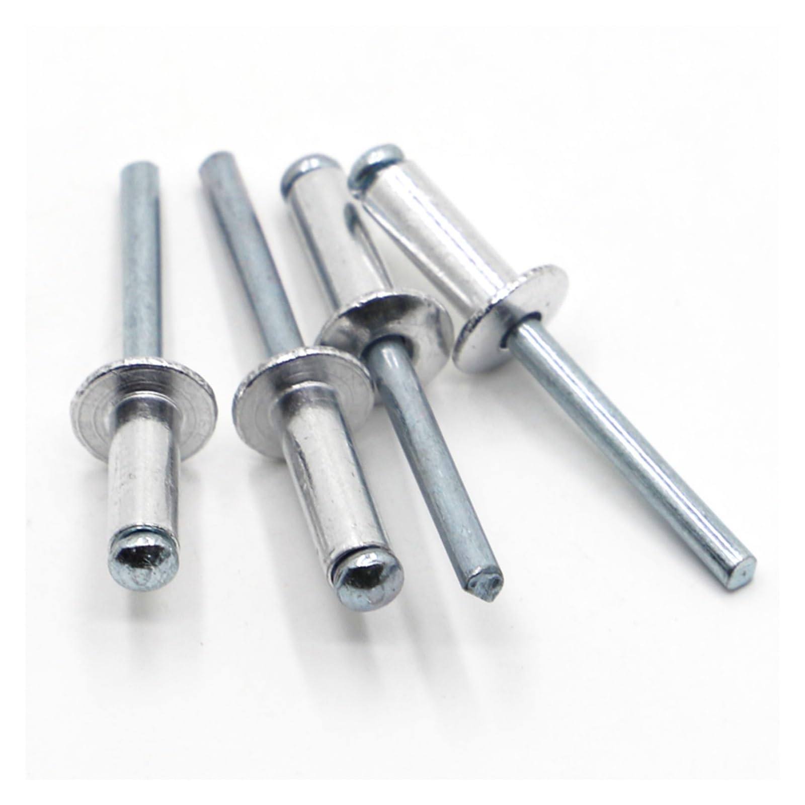 Remaches de brida grande, 40 piezas GB12618 remaches ciegos de mandril con cabeza de hongo de aluminio M2,4 M3,2 M4 M5 M6 remaches ciegos de clavo(10mm)