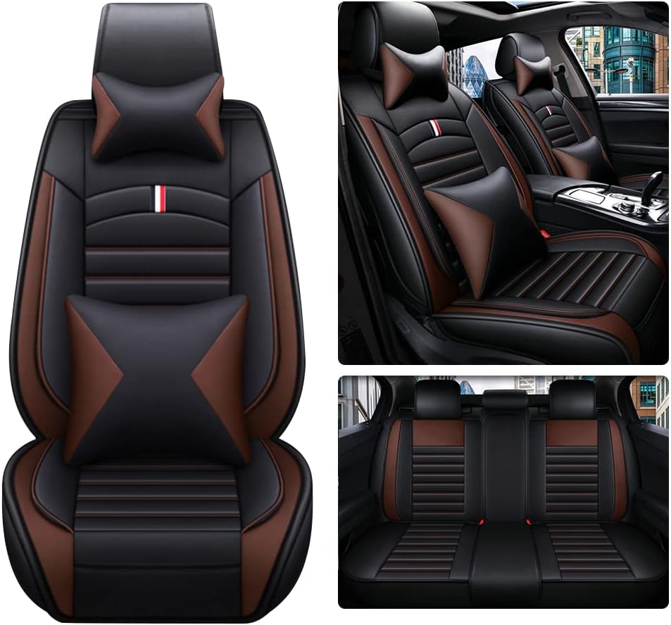 Full Set Car Seat Covers Universal Car Seat Covers Breathable Leather Automotive Seat Covers for Most Cars