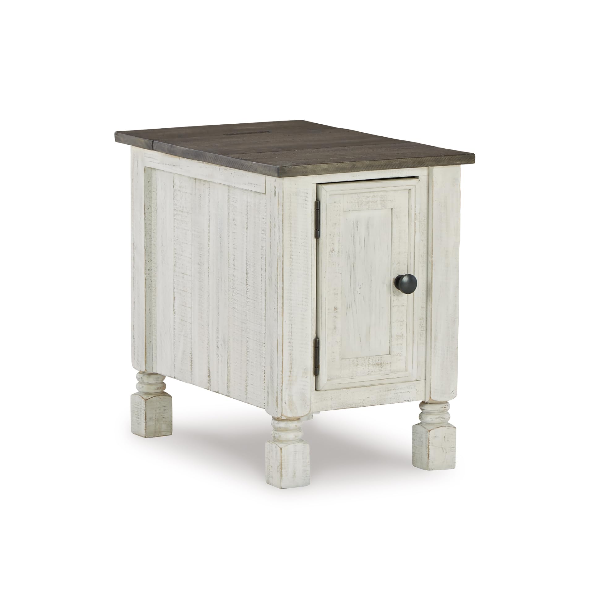 Ashley Furniture Havalance Chair Side End Table, White/Gray