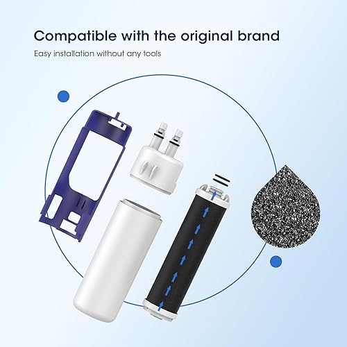 Miniatura 3 de GLACIER FRESH Filtro de agua para refrigerador W1029537A compatible con W10295370A, EDR1RXD1, filtro 1, W10295370, P4RFWB, P8RFWB2L, 46-9930,