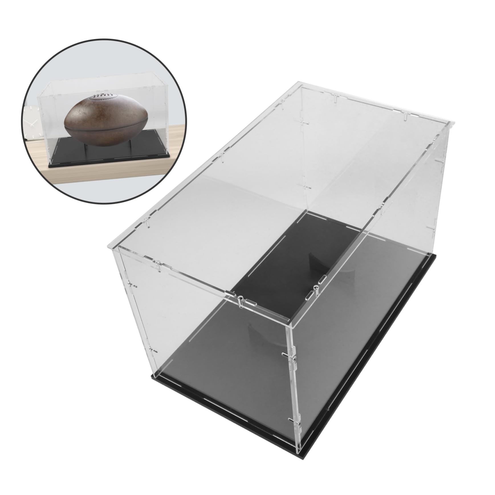 Luxshiny Vitrina Acrílica Transparente para Balones de Rugby y Béisbol con Diseño Desmontable y Almacenamiento Antipolvo Adecuado Hogar y Áreas Deportivas