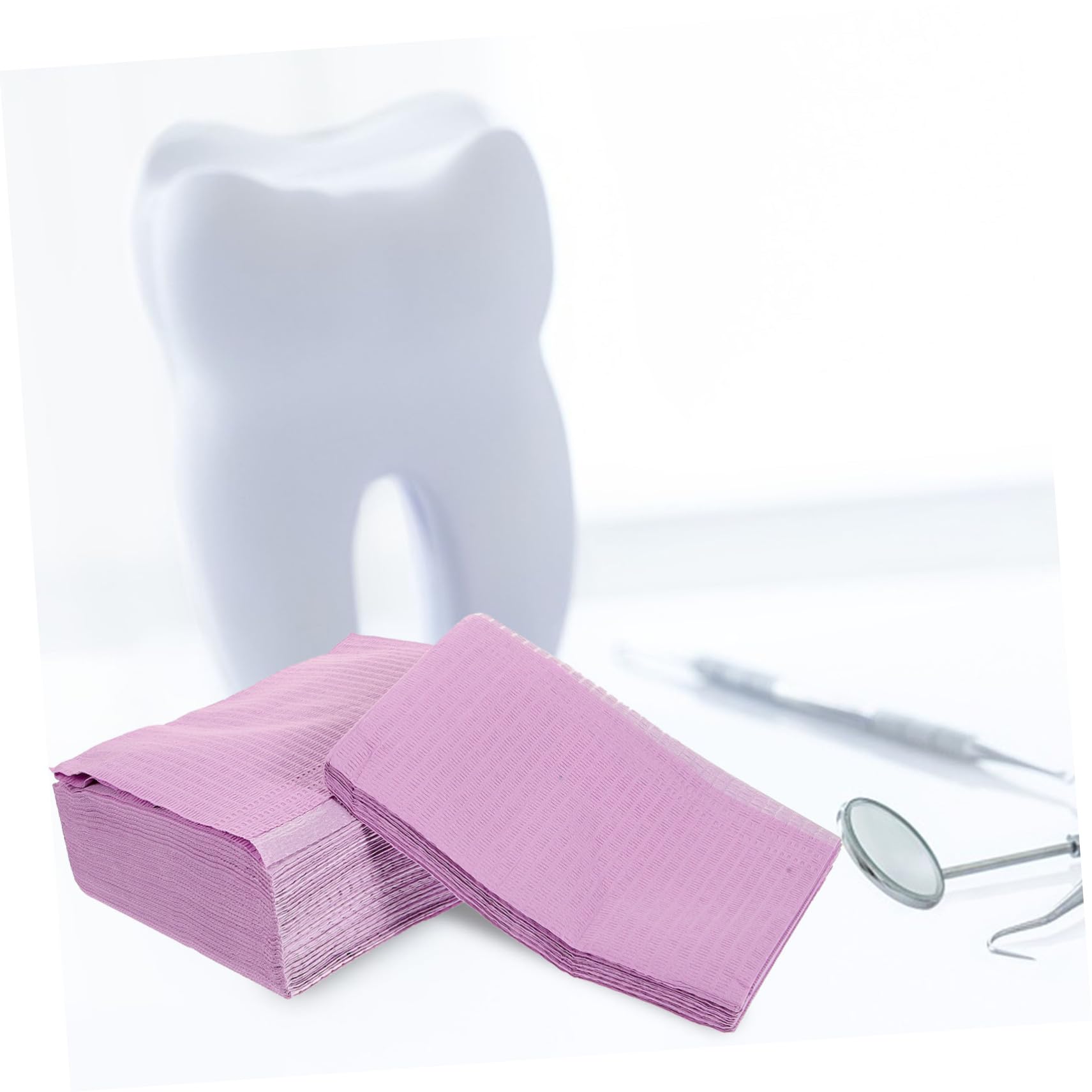 Bavoirs Dentaires Jetables pour Protection Lot de 125 Feuilles en Tissu Non Tissé Couleur Pourpre pour Usage en Cabinet