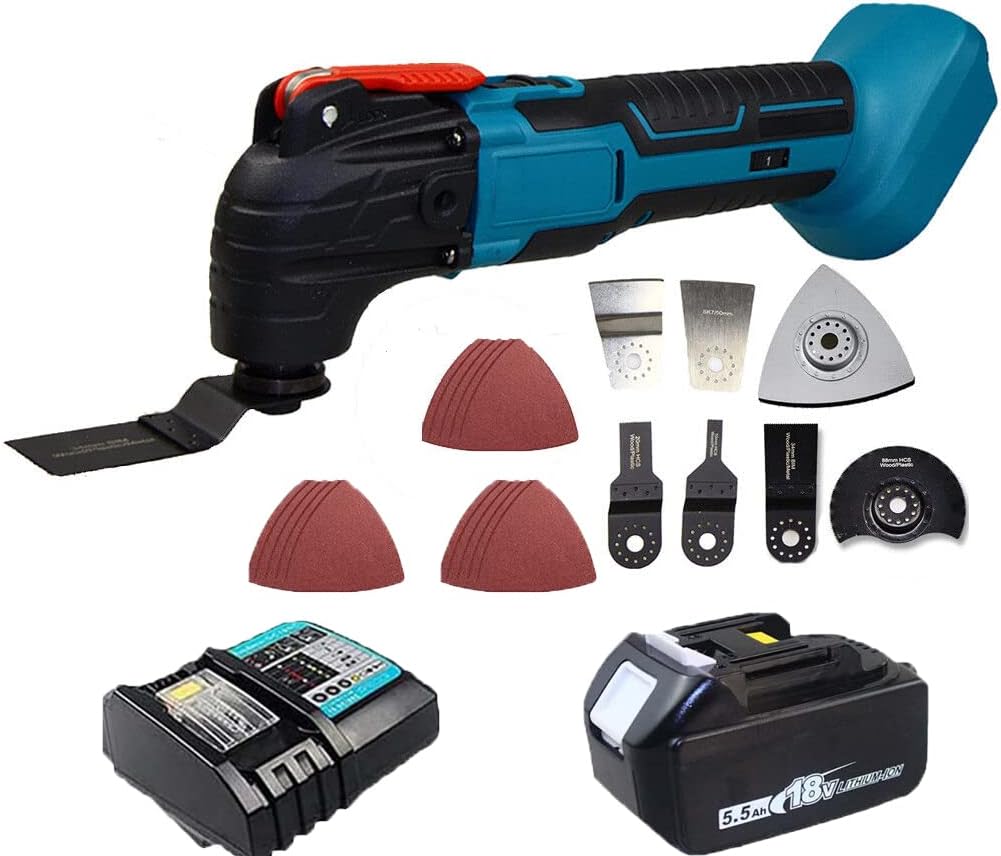 Yofidra Deutschland YOFIDRA® Akku Multifunktionswerkzeug Oszillierende Schleifgerät Mit 2 Batterie Makita Multitool 18v