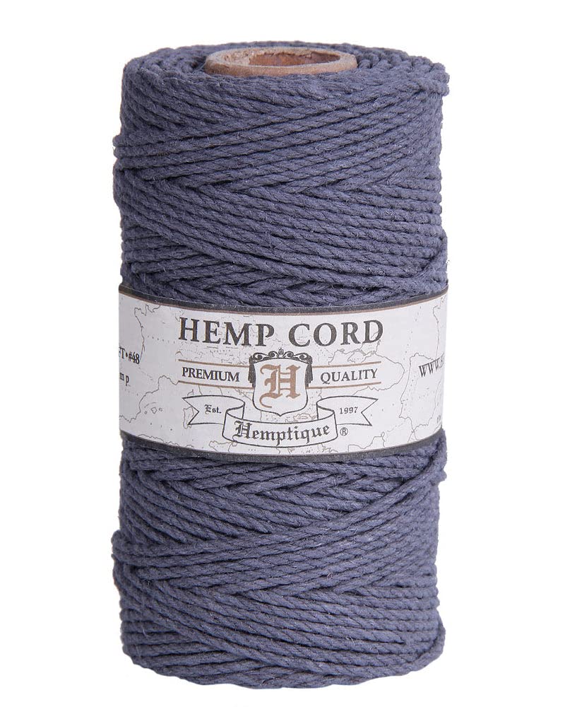 Cordón de cáñamo #48 Hemptique gris, hilo natural pulido de alta calidad