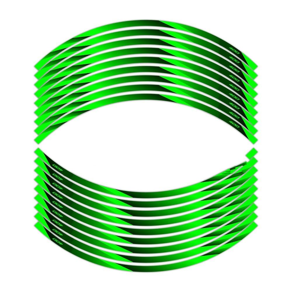 Hub Decals Rim for NINJA300 EX300 NINJA400 EX400 Motorcycle 17 Inch Front Rear Decal Hub Reflective Rim Stickers Stripe Tape(Green23)