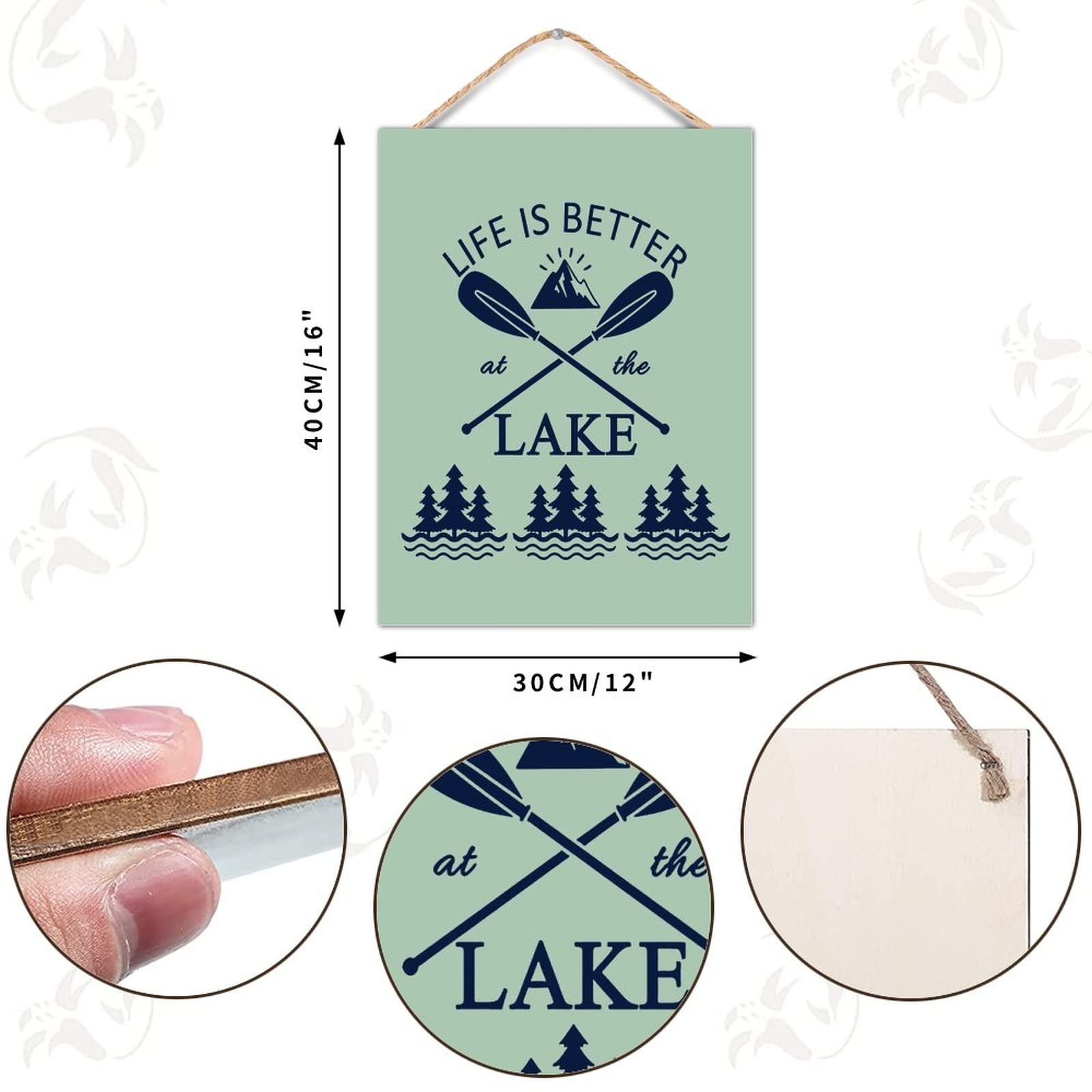 Panneau Rustique En Bois à Suspendre « Life Is Better At The Lake