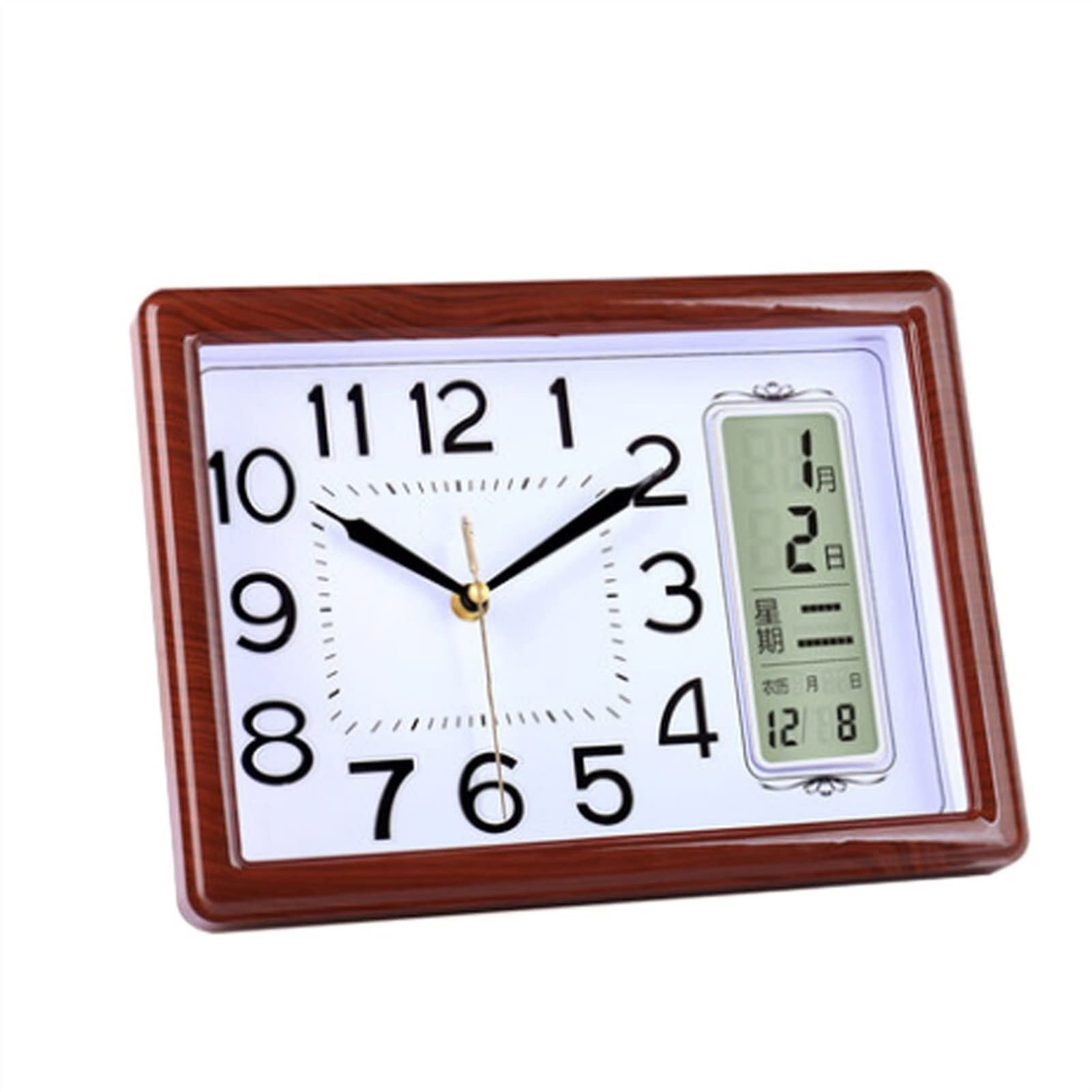 Reloj de mesa de diseño clasico con pantalla digital LCD moderna 8