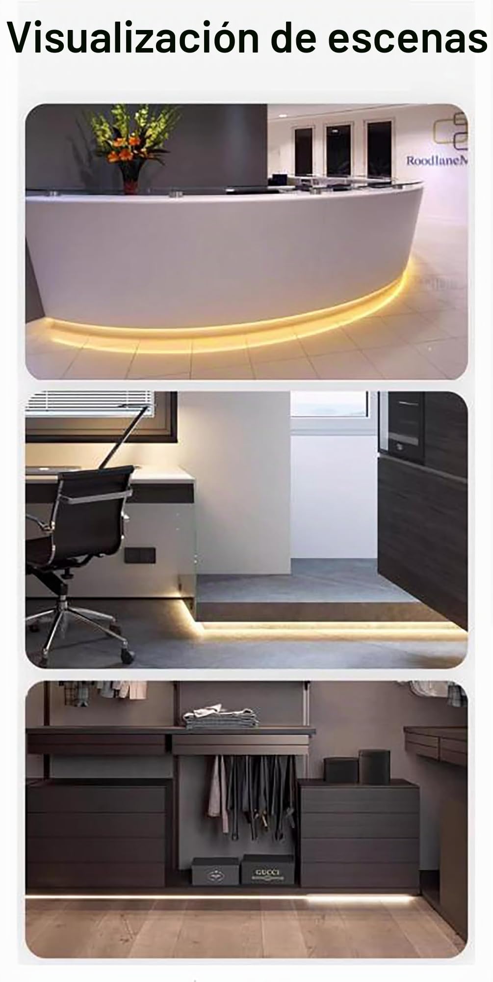 Zócalo de Perfil de Aluminio LED, Tira Decorativa con Ranuras, moldura de zócalo con iluminación integrada, Base de Pared con iluminación LED de Canal para Pasillo y Escalera Black 4cm