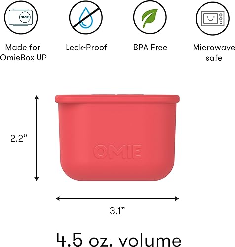 Miniatura 9 de Omie Caja (paquete de 2) recipientes de inmersión a prueba de fugas para llevar, recipiente de aderezo para ensaladas, contenedor de condimentos con