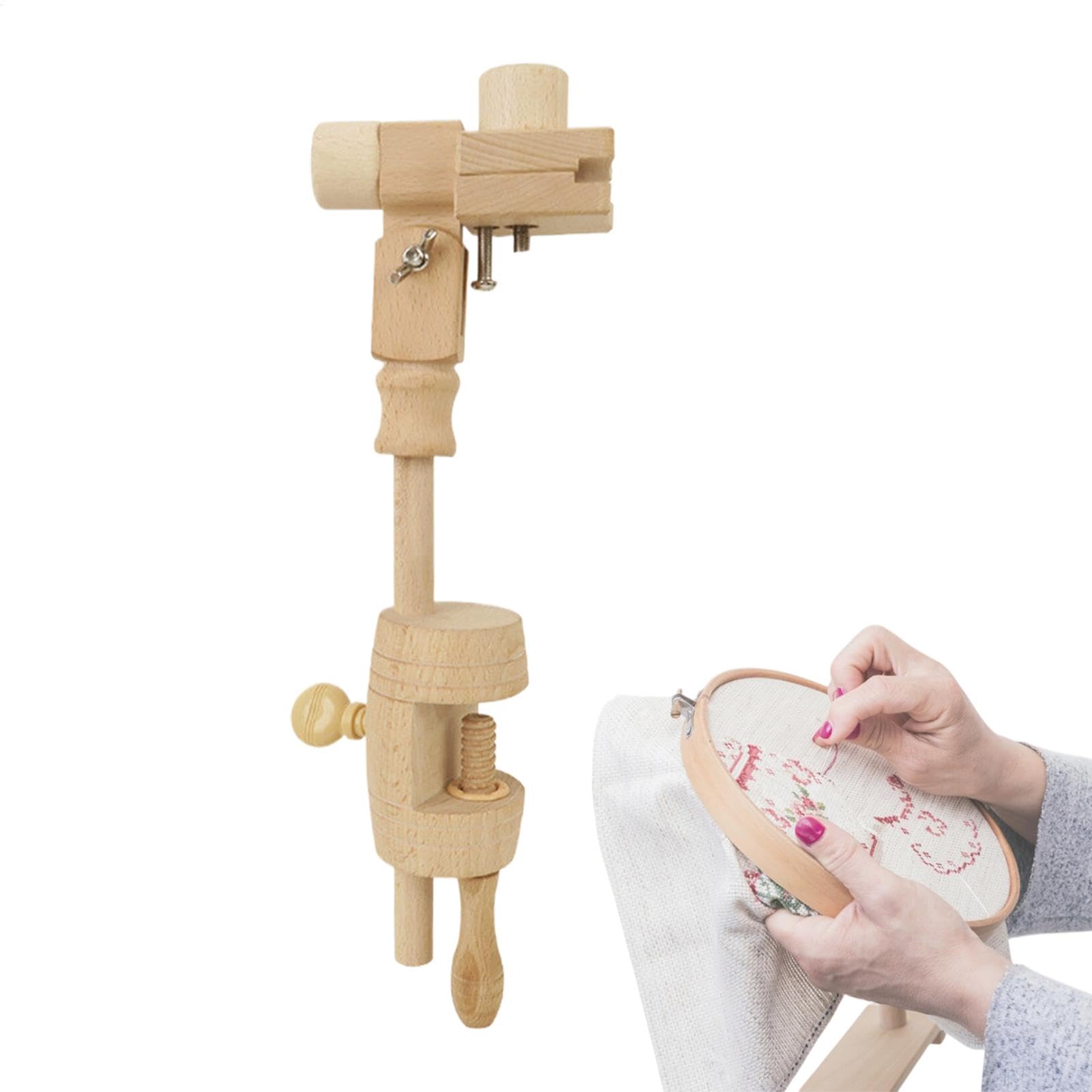 Adjustable Embroidery Stand, 360-Degree Rotating Embroidery Stand, Needlework Table Lap Stand, Embroidery Frame Stand, Rotating Needlework Table Supporter, Wooden Embroidery Frame