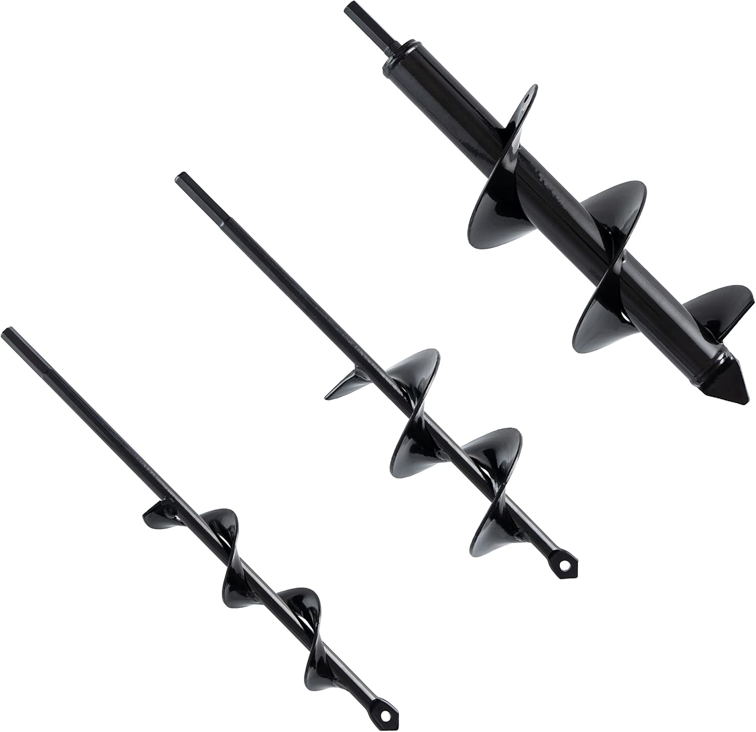 VASGOR Set 3 (1.6x16, 2.6x16, 3.5x16) Solid Shaft Auger Drill Bit for Planting - Easy Planter Garden Auger - Bulb & Bedding Plant Augers - Post Hole Digger for 3/8” Hex Drive Drill