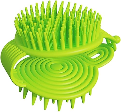 PHILISENMALL Cepillo masajeador de cuero cabelludo de doble extremo, de silicona suave, para ducha, húmedo y seco, doble uso, eliminación de caspa y