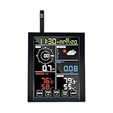 Ecowitt - Consola de estación meteorológica, pantalla LCD a color wifi para interior, con botón táctil, accesorios, compatible con WS90, WS80, WS69 y otros sensores exteriores, funciona como pasarela Consola WN1980_C