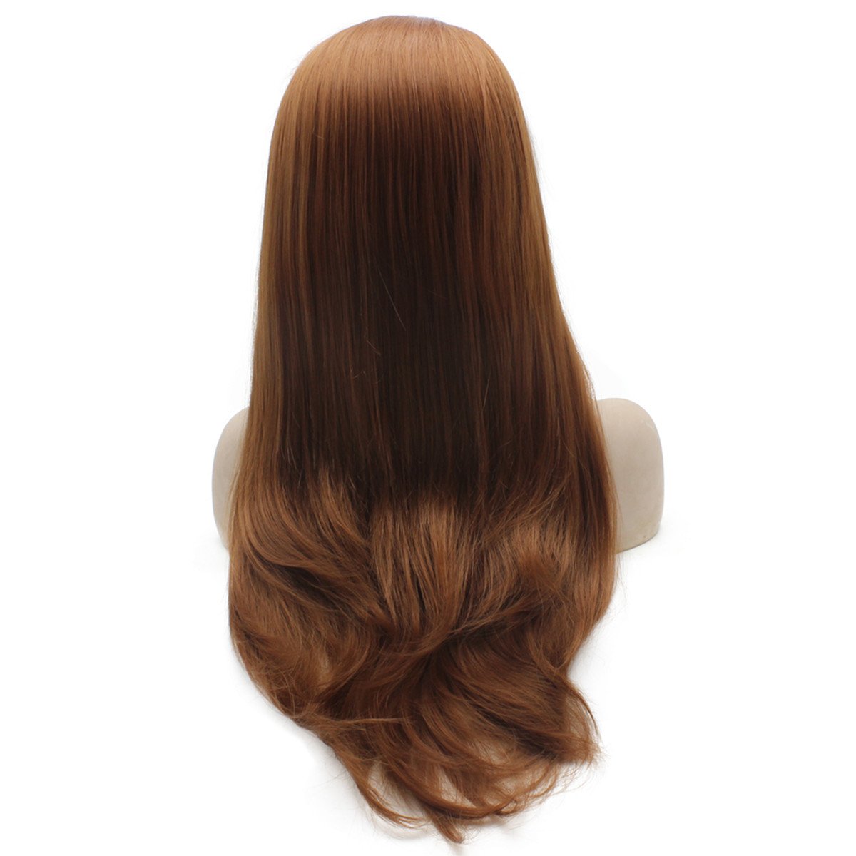 MX angel 24inch Long Straight Auburn Heat Resistant Synthetic Lace Front Wig