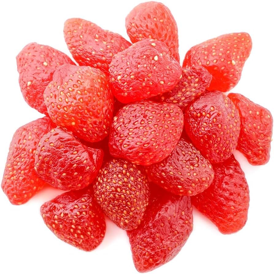 Image of Ancy Dried Strawberrry 1000 Grams (250 Grams X 4) - Juicy, Sweet and Chewy Snack Rich in Vitamins & Fiber | No Added Sugar | Loved by Kids, Travellers and Cooking Friendly Moms | Vegan Starwberries | Easy to Pack for Trips, or Decorating Cakes, Cupcakes, Ice-Cream and More | Freeze-Dried Strawberries | Dehydrated Dry Fruit