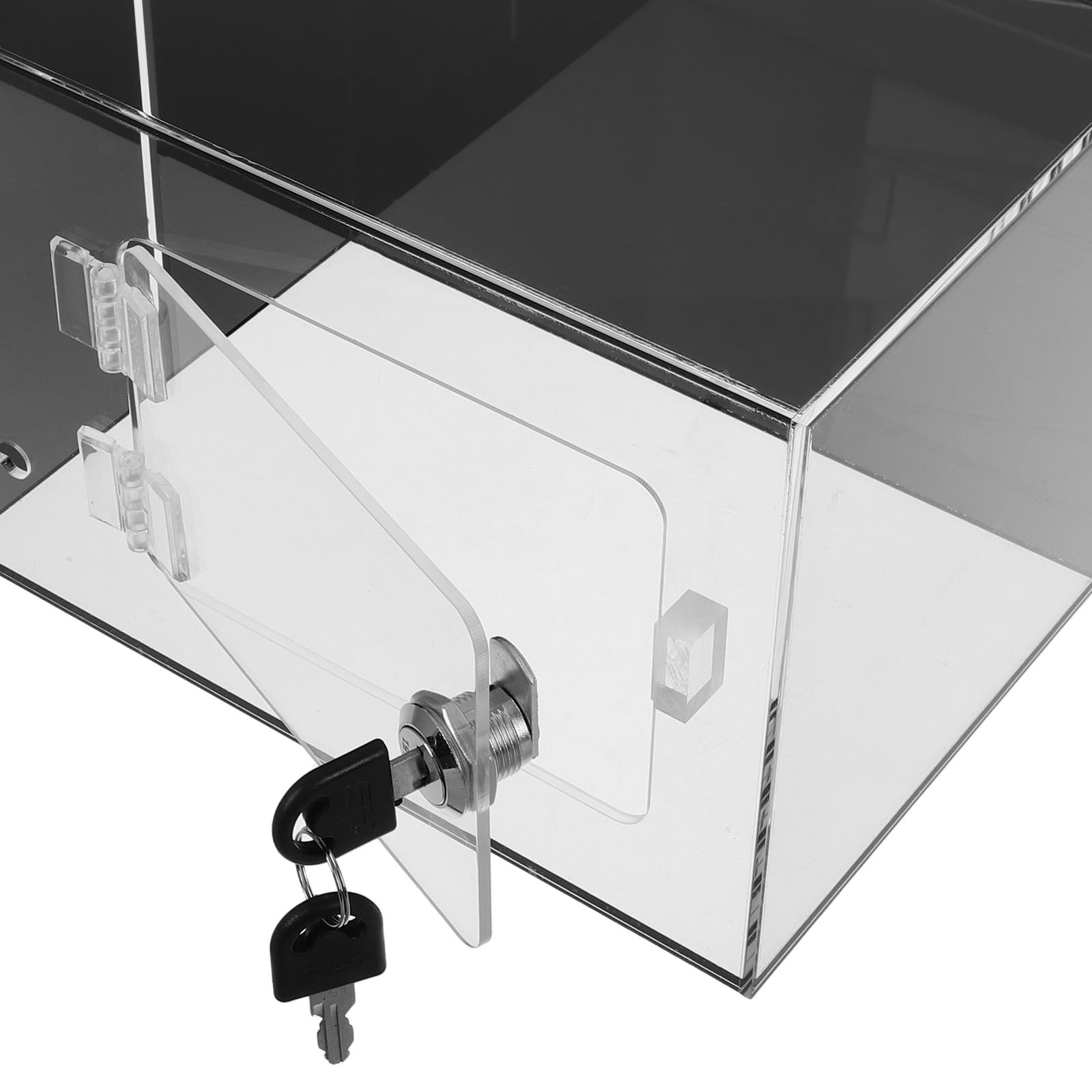 CRAFTHROU Caja de Acrílico Negro para Propinas con Cerradura, Urna Segura para Donaciones y Buzón de Sugerencias, Contenedor de Dinero Adecuado para Bares y Restaurantes, Organizador