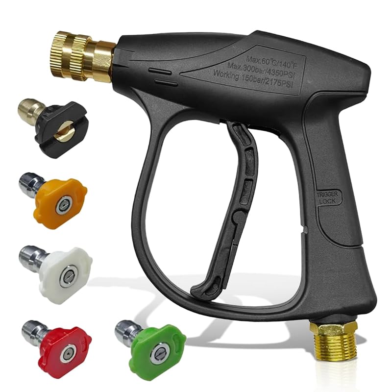 Pistola de Lavagem Automotiva de Alta Pressão GAOLAOSY 150 bar, até 280 bar, com 5 Bicos