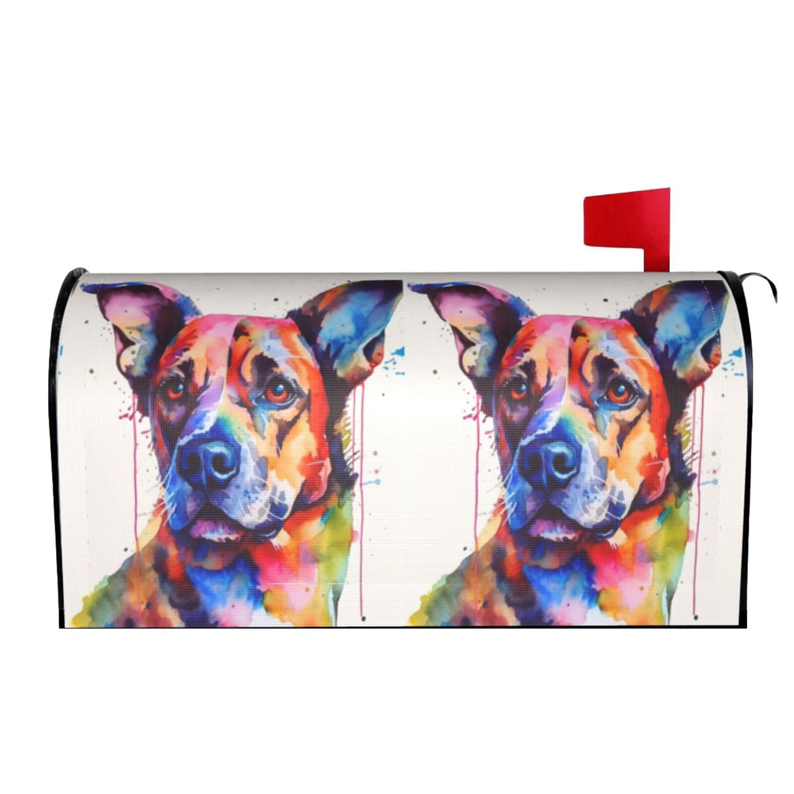 Watercolor Dog 02 Mailbox Covers Magnetic Wraps Post Letter Box Cover Garden Home Decor