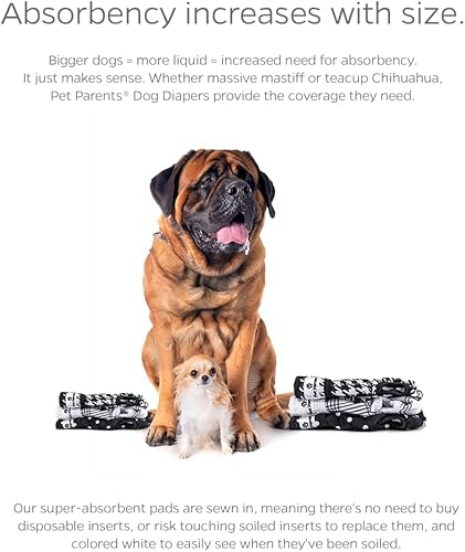 Miniatura 4 de Pet Parents - Pañales y extensores lavables de calidad prémium para perros, paquete de 3 pañales para perras hembras, color Luxe, tamaño L