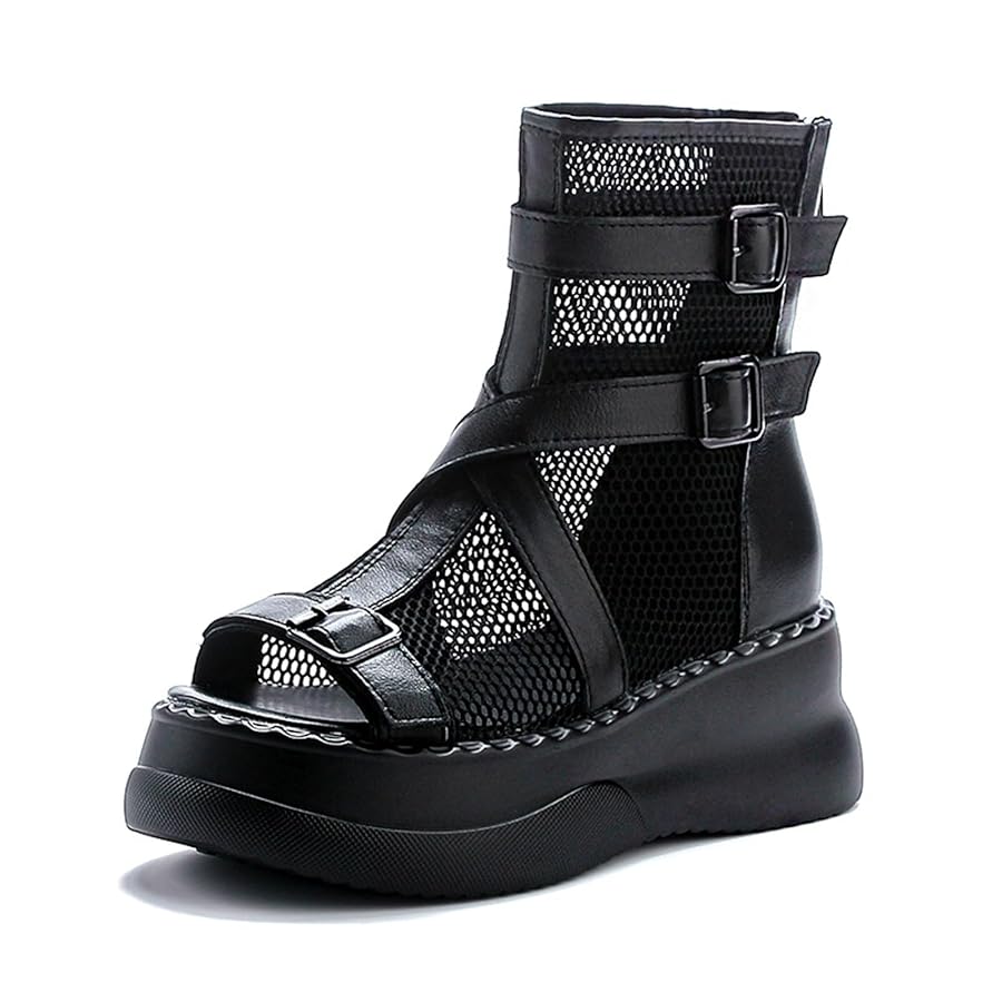 Amazon.com | Women's Genuine Leather High Top Platform
