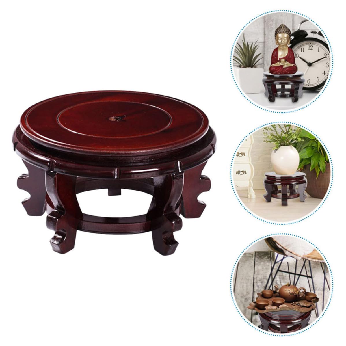 Soporte para Macetas de Madera Maciza Soporte Estable Base Redonda para Maceteros y Acuarios , Adecuado para Ambiente Interior y Sala de Estar