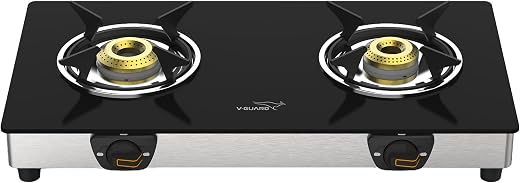 V-Guard VGD 260 SX 2 Burner Gas Stove | Highly Efficient HD Brass Burners | Toughened Glass Top |1 Year Product Coverage by V-Guard | Manual…