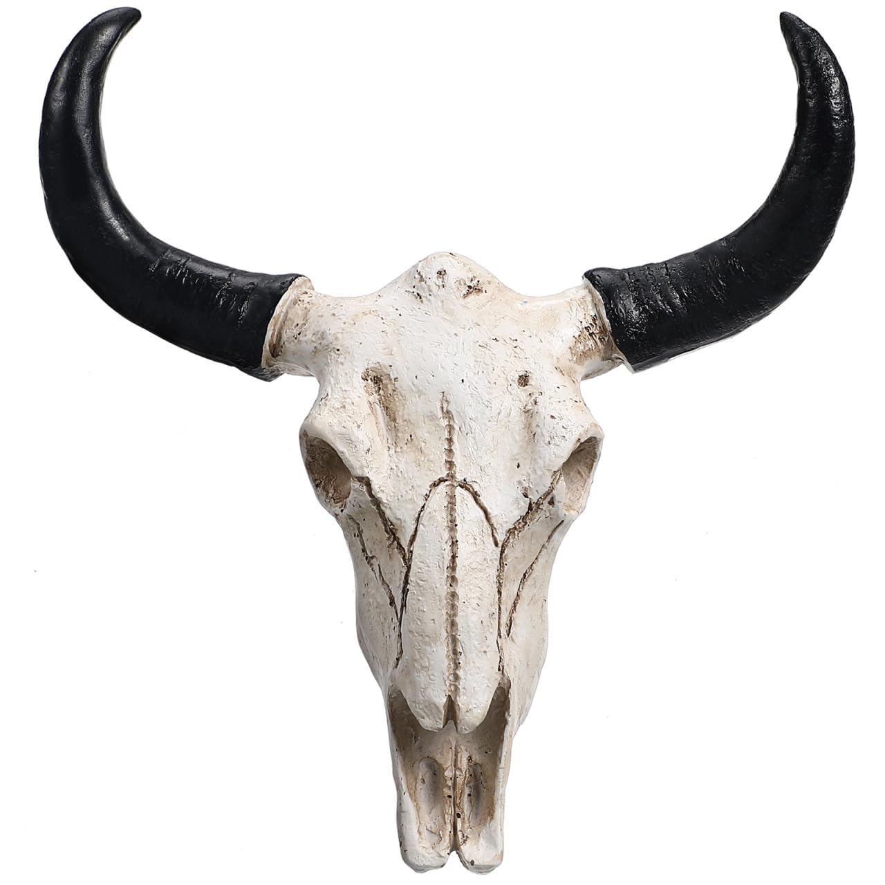 NOLITOY Horn Cow Skull Wall Decor - Faux Crafts Hanging Ornament for Home Office Hotel - Unique Rustic Style Perfect for Western-Themed Parties Bohemian Decor