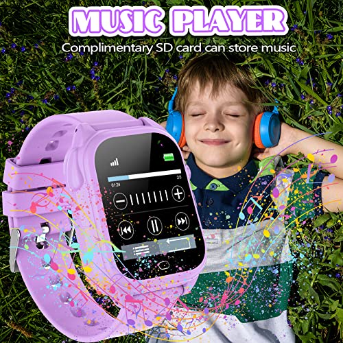 Waterproof Smart Watch for Kids 3-12 Years Boys Girls Learning Toys with 26 Puzzle Games Pedometer Camera Video Recording Music Player Alarm Timer HD Touchscreen Toddler Watch Birthday Gift - Thumbnail 7