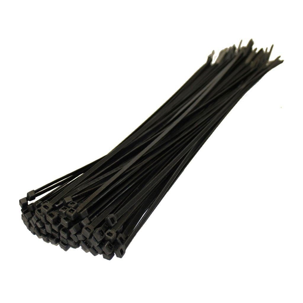 Shatchi Black 100Pcs-500Pcs Strong Nylon Plastic Cable Ties Zip Tie Wraps Organizer Self Locking 100Mm/200Mm/300Mm Long