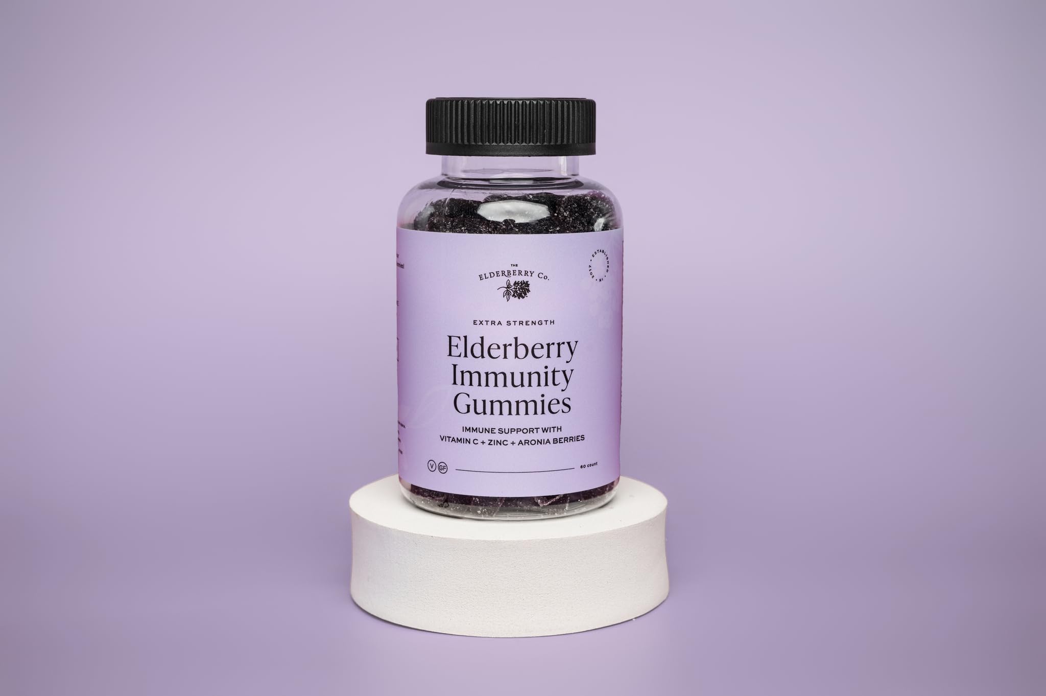 - The Elderberry Co. Extra Strength Elderberry Gummies with Vitamins C, D,E and Zinc for All-Natural Immune Support, No Artificial Ingredients (90 Count)