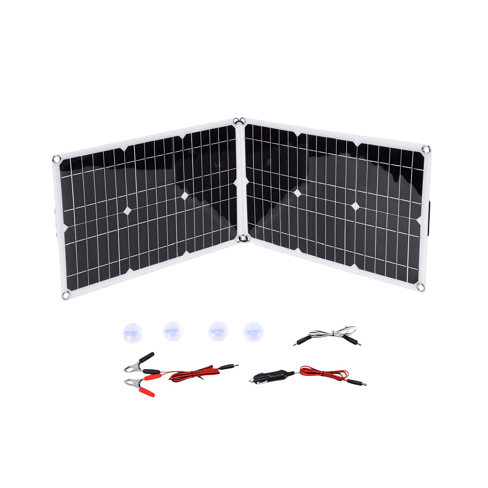 AUNMAS Przenośny Składany Panel Słoneczny z 4 Portami USB, 60W