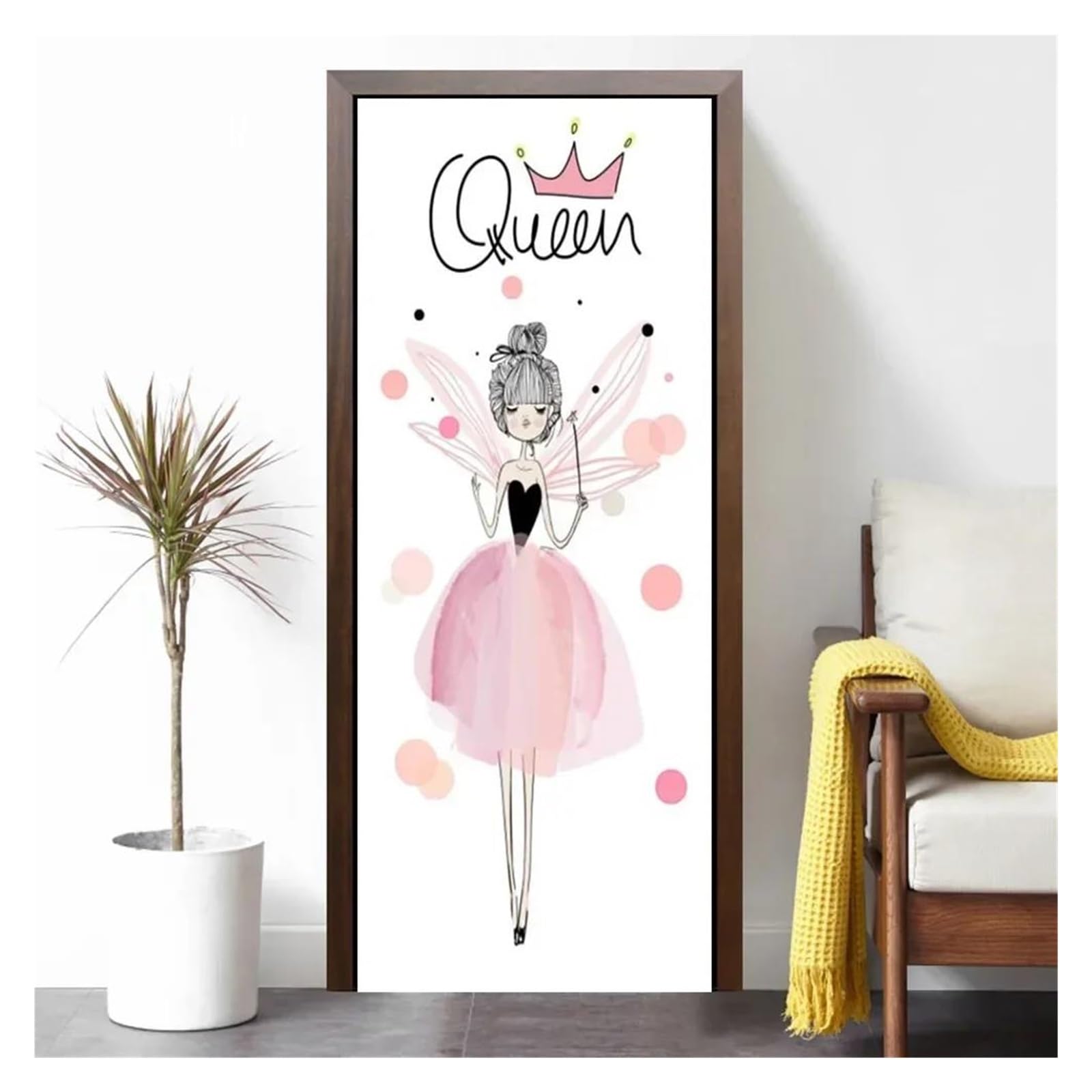 Sticker porte fille rose pour relooker une chambre d'ado girly