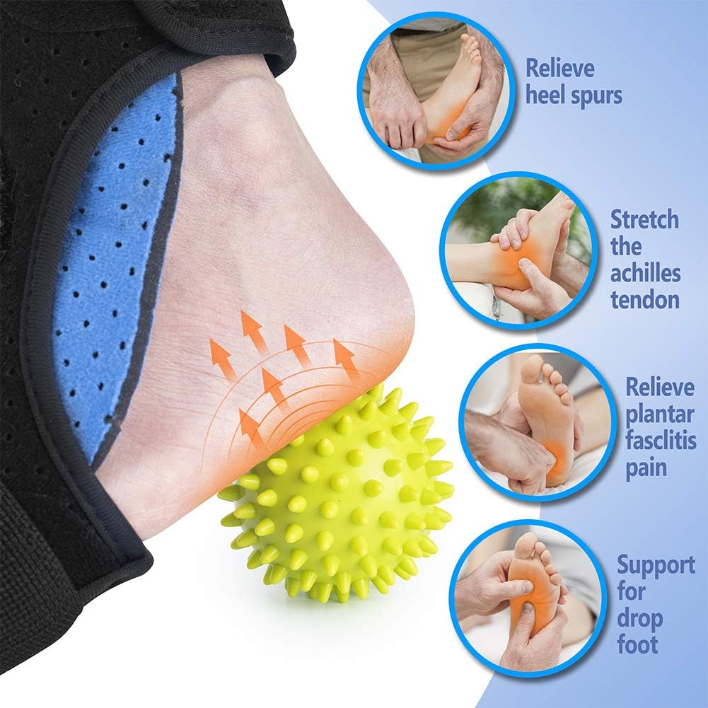 AiBast Plantar Fasciitis Night Splint, 2021 New Upgraded Blue Multi Adjustable Ankle Brace Foot Drop Orthotic Brace for Plantar Fasciitis, Arch Foot Pain, Achilles Tendonitis Support for Women Men : Health & Household