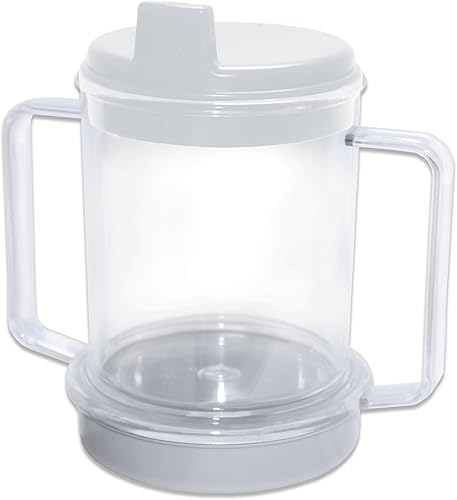 Rehabilitation Advantage Vaso transparente con boquilla con dos asas, con peso