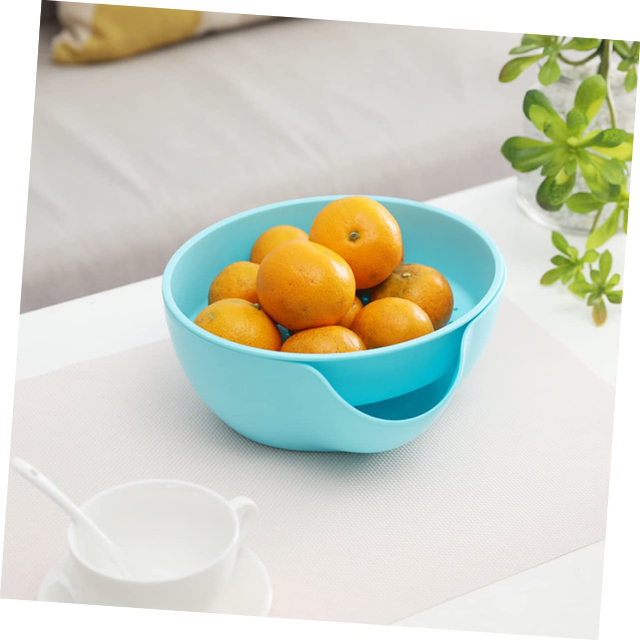 COLLBATH Double Dish Snack Bowl Shell Holder Pistachios Sunflower Cherries Candies Ideal Snacking Serving Random Color