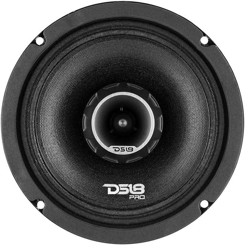 DS18 PRO-ZT6 6.5-Inch 2 Way Pro Audio Midrange Speakers with Built-in Bullet Tweeter 4-Ohms 450W Max 225W RMS Water Resistant - Red Metal Mesh Grill Included (1 Speaker)