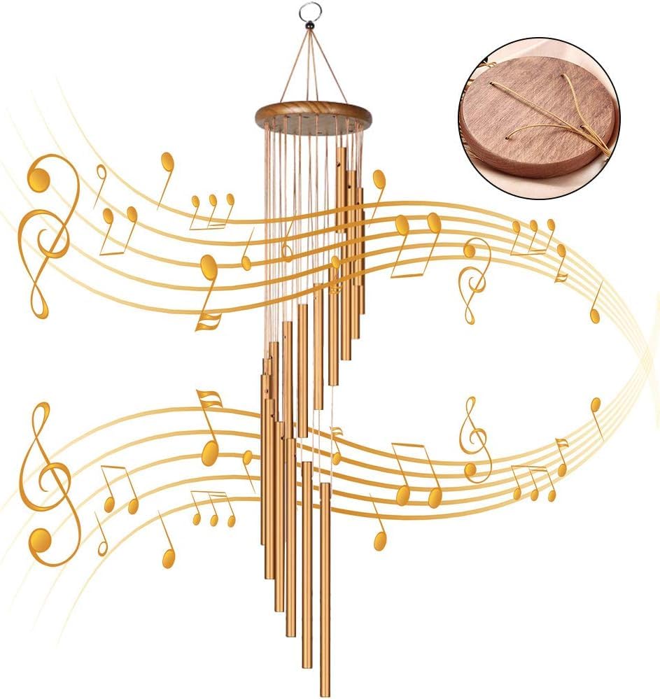 31" Copper-Red Wind Chimes for Outside - Decorations for Home Zen, Patio, Yard, and Garden Decor, Outdoor Copper Windchimes for Clearance, Sympathy Gift, Housewarming Gift for New House (Multi Color)