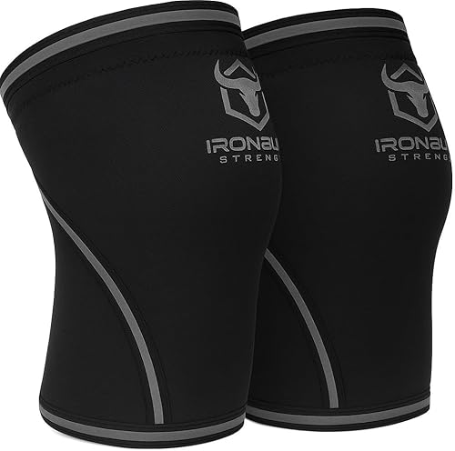 Miniatura 18 de Iron Bull Strength Rodilleras de 7 mm (1 par) - Rodillera de compresión y manga para levantamiento de pesas, powerlifting y entrenamiento cruzado