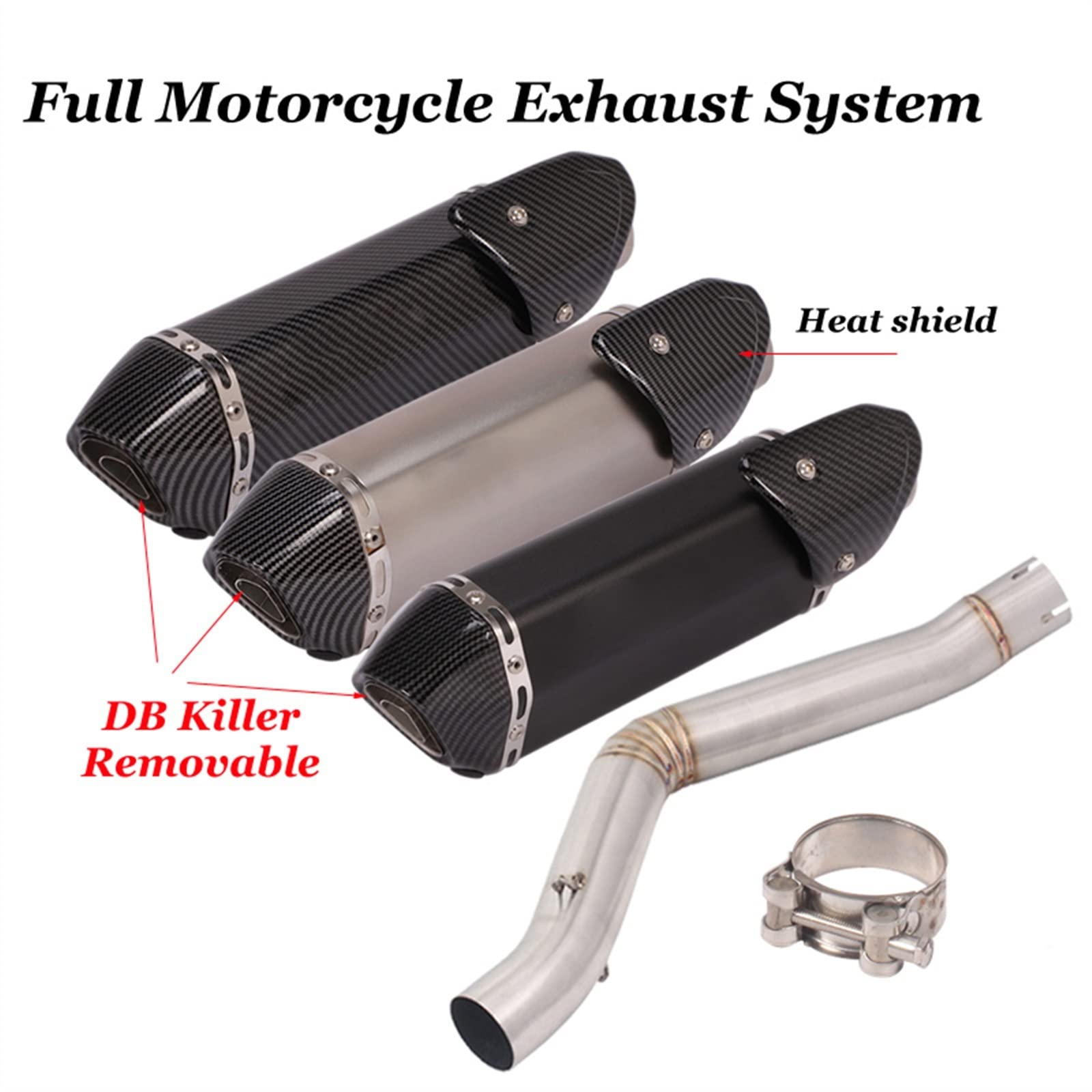 Slip On Sistema Completo Di Scarico Moto Collegamento Centrale Tubo Eliminator Migliorato In Acciaio Modificare Fuga Per Benelli TRK502 TRK 502