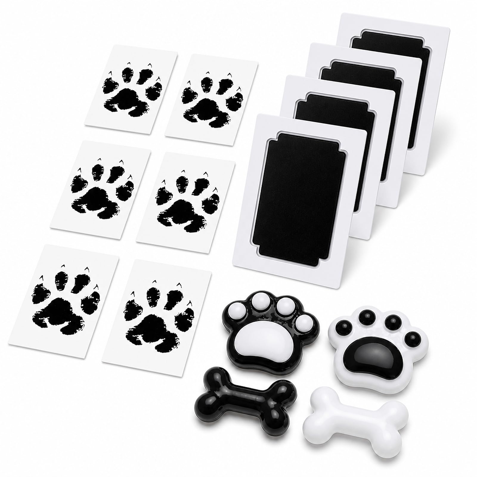 16PCS Pet Paw Print Kit, Paw Prints Decoration For Pet Memory Collection