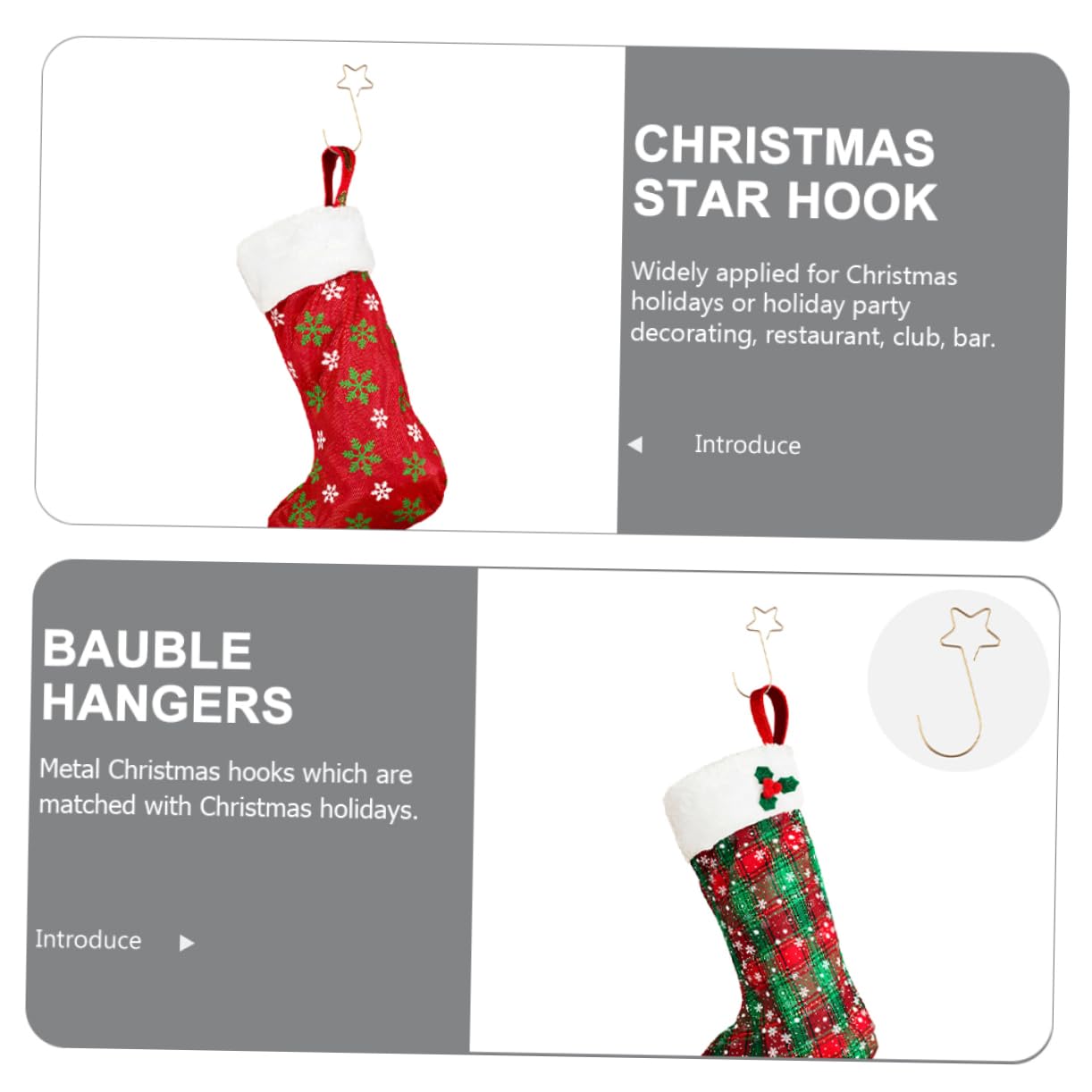 Cabilock 100pcs Star-Shaped Christmas Ornament Hooks Bauble Hangers for Tree Decoration Holiday Wreaths and Everyday Use for Festive Atmosphere