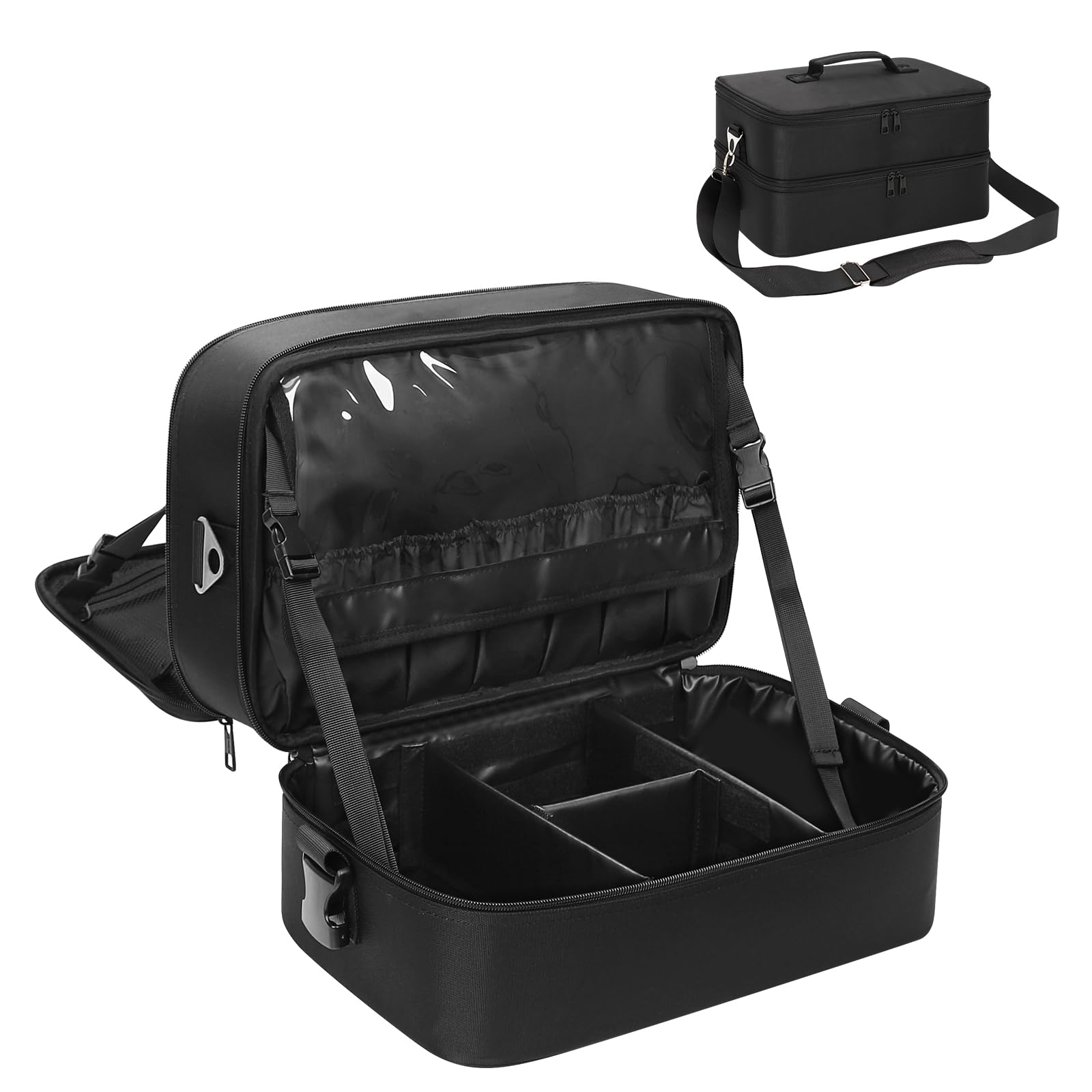 Professional Makeup Train Case with Detachable Compartments