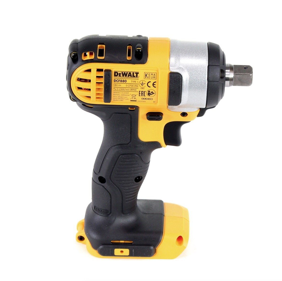 DEWALT DCF880N-XJ Trapano Avvitatore a Impulsi Attacco 1/2" a Batteria, Motore Brushless In Scatola di Cartone senza Batterie e Caricabatterie, 18V