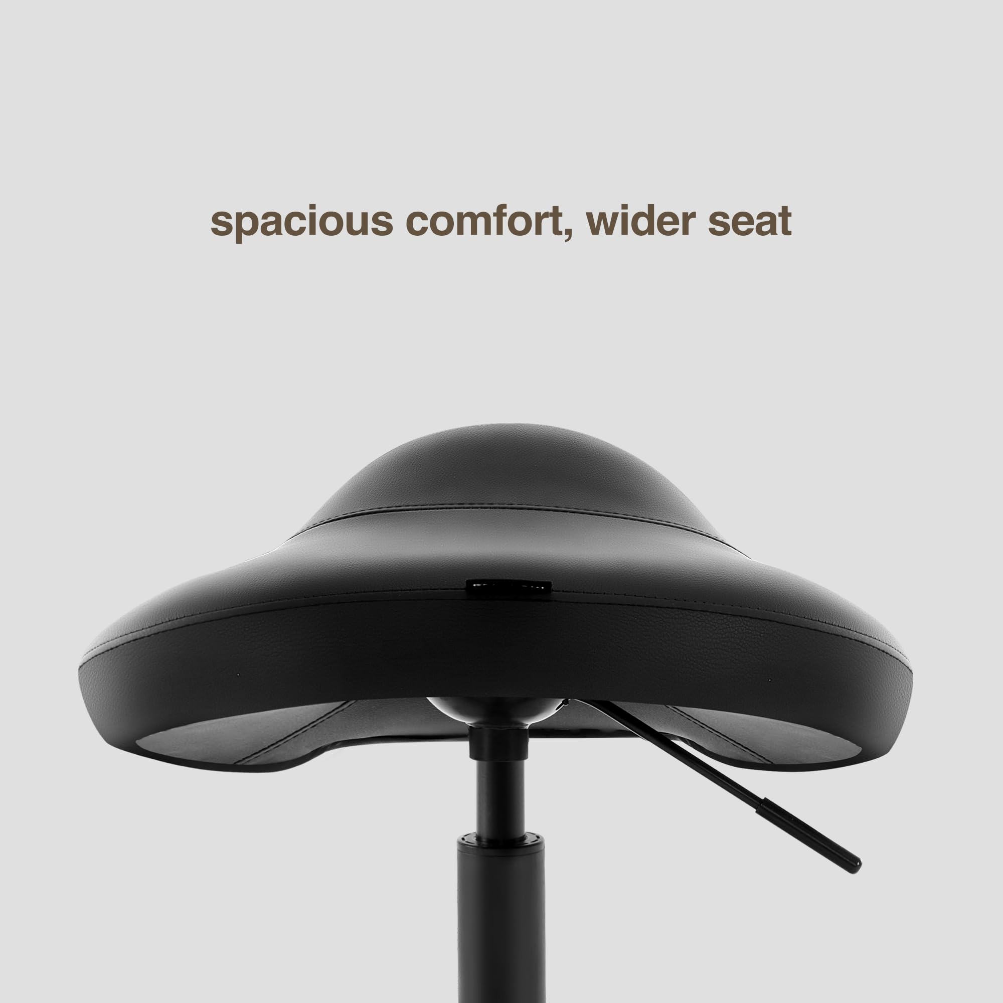 Taburete grande giratorio neumático resistente con asiento extra ancho para clínica higiénica, spa, masaje, hogar y oficina, 505 KIMO (negro) 2